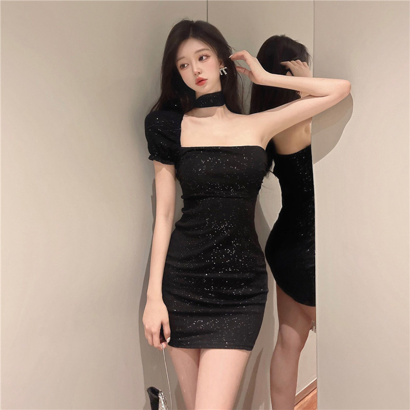 Slim strapless package hip sexy dress