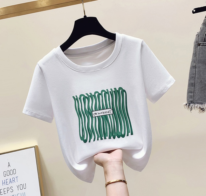 Short sleeve summer printing T-shirt all-match slim tops