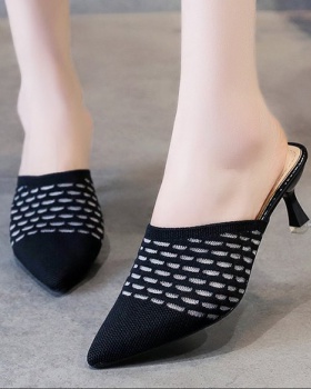 Pointed fine-root summer slippers for women
