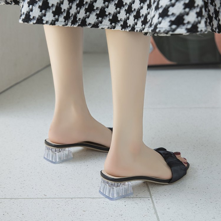Korean style low fish mouth summer slippers for women
