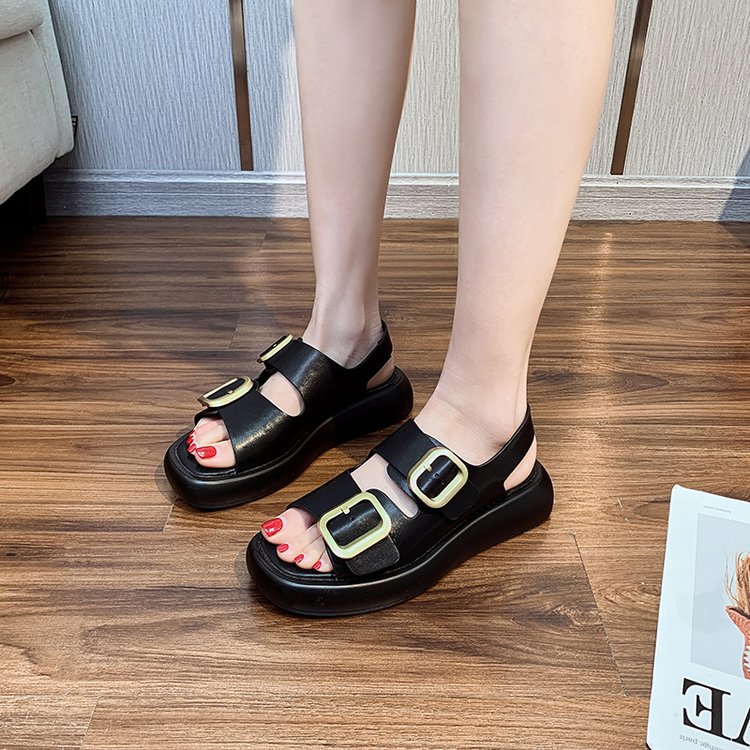 Casual summer sandals fish mouth rome shoes for women