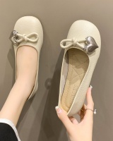 Low Korean style flattie summer bow peas shoes