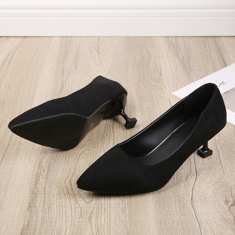 Pointed Korean style shoes fashion low high-heeled shoes for women