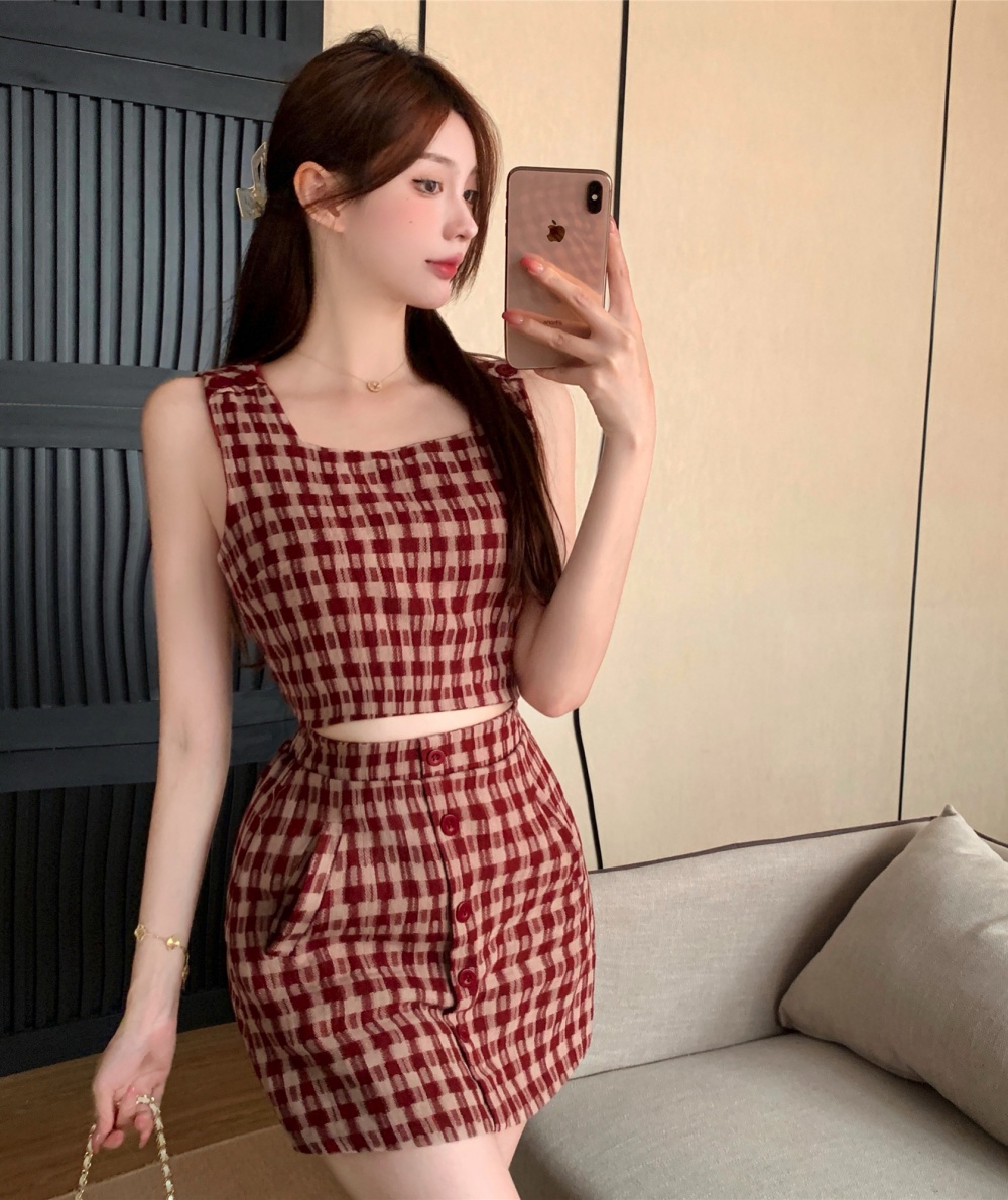 Summer Korean style vest short culottes 2pcs set