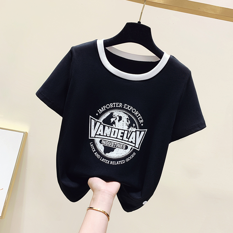 Letters printing T-shirt short sleeve shirts for women