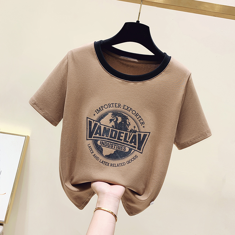 Letters printing T-shirt short sleeve shirts for women