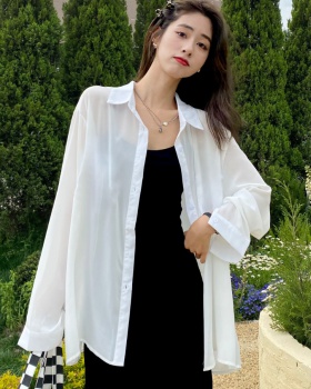 Long sleeve thin summer coat Western style loose shirt for women