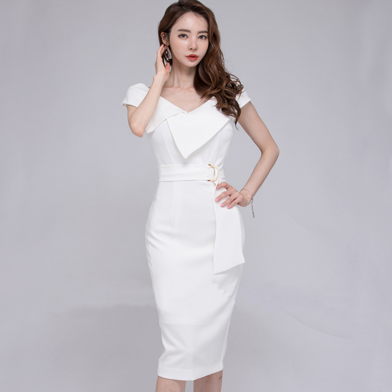 Slim Korean style temperament dress fashion elegant belt