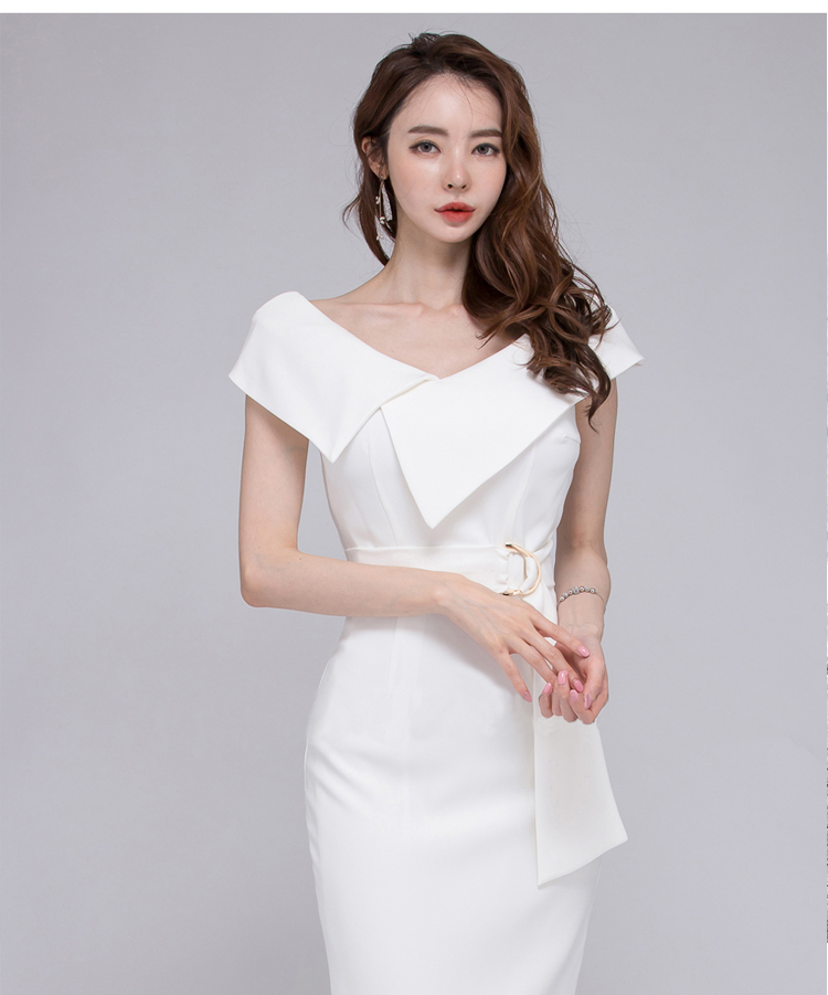 Slim Korean style temperament dress fashion elegant belt