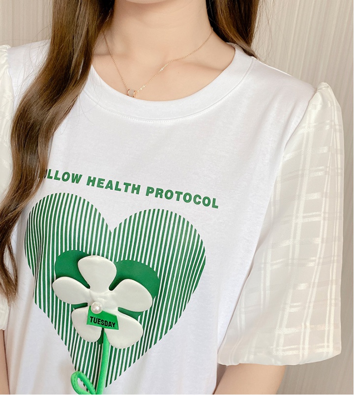 Short sleeve printing T-shirt Korean style tops for women