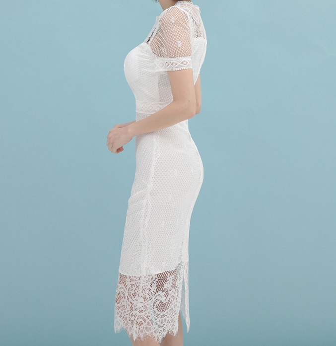 Slim long Korean style package hip splice dress for women