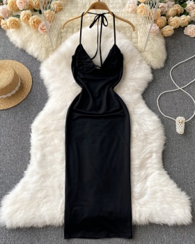 Split low-cut summer slim sexy dress for women