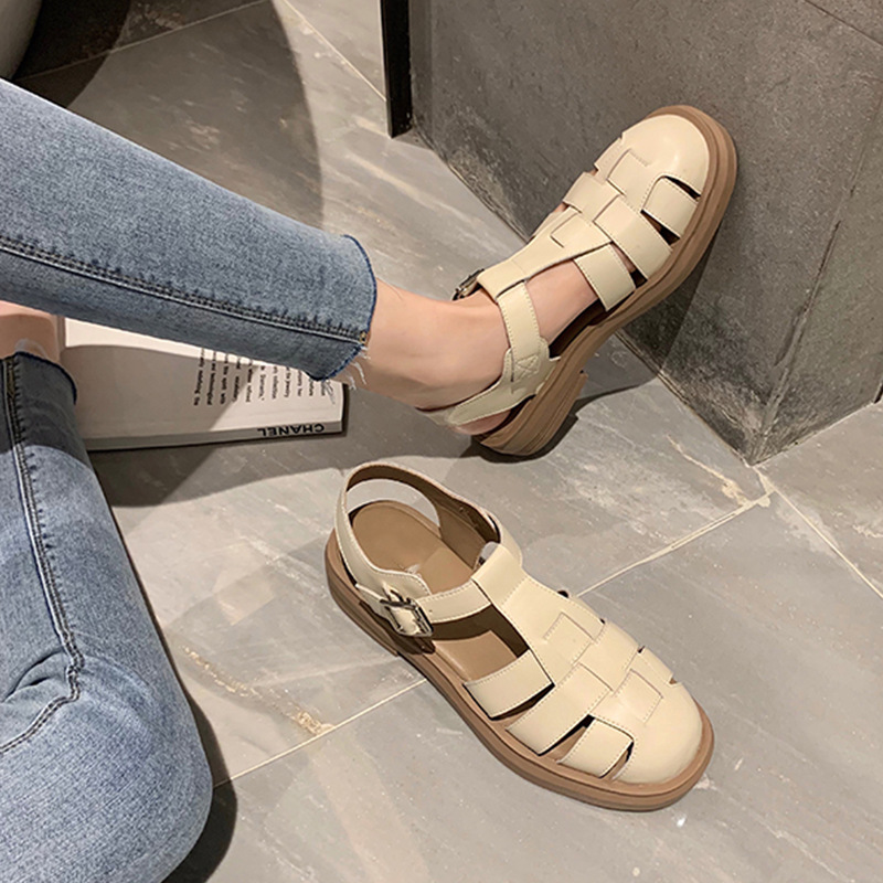 Flat thick crust thick summer rome sandals for women
