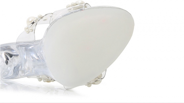 Temperament pearl high-heeled shoes transparent skirt for women