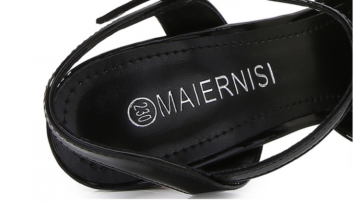 European style platform patent leather sandals for women