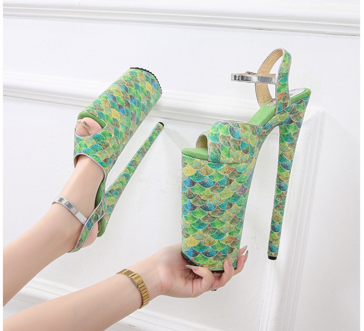 Candy colors cingulate high-heeled sandals