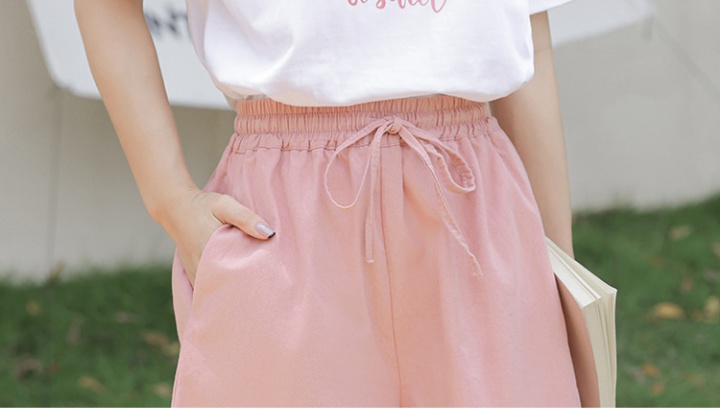 Summer T-shirt elastic waist shorts a set for women
