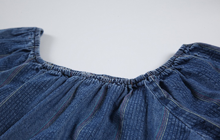 Summer sexy tops flat shoulder jeans 2pcs set