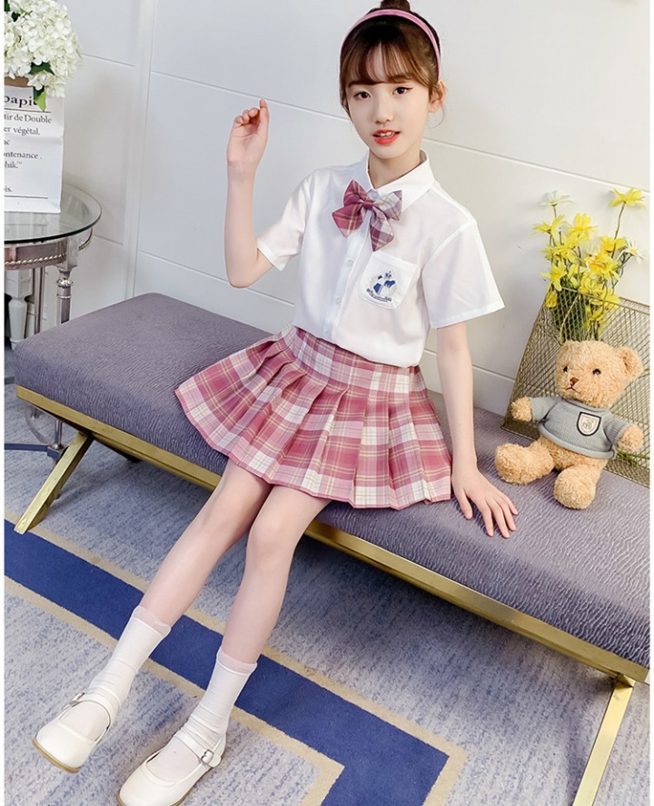 Big child skirt spring and autumn uniform 2pcs set