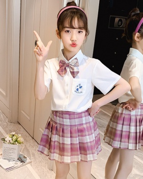 Big child skirt spring and autumn uniform 2pcs set