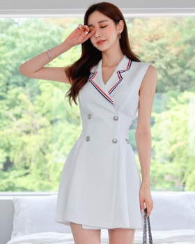 Crimp double-breasted business suit Korean style dress