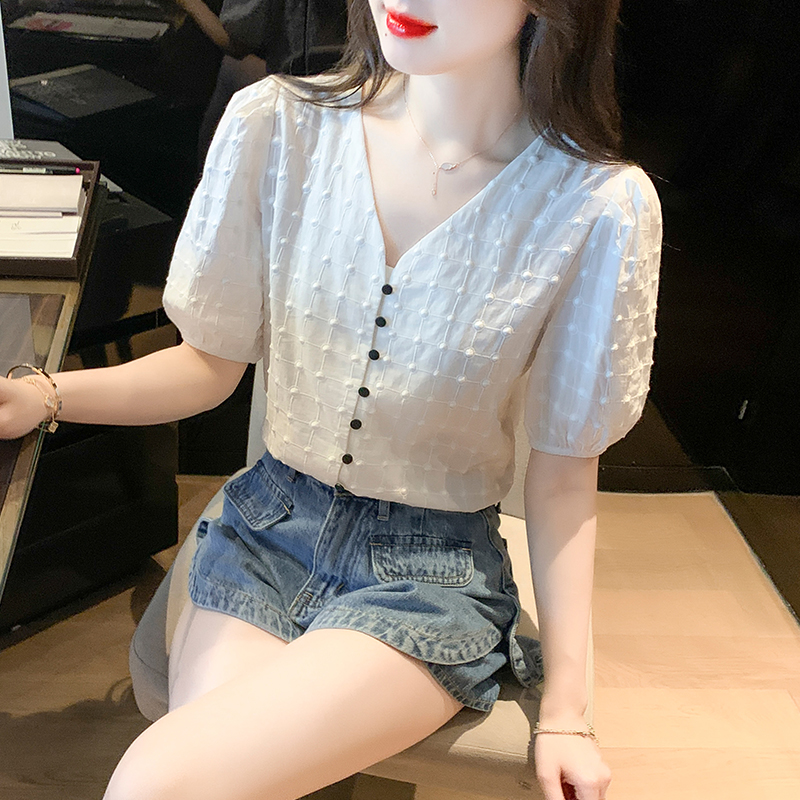 Summer Western style shirt short sleeve tops for women