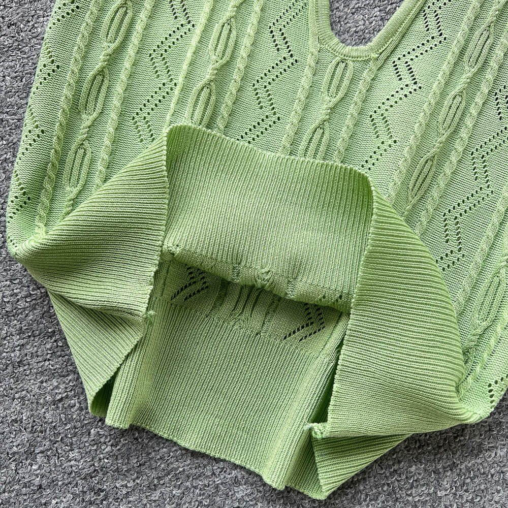 Halter knitted tops spicegirl vest for women