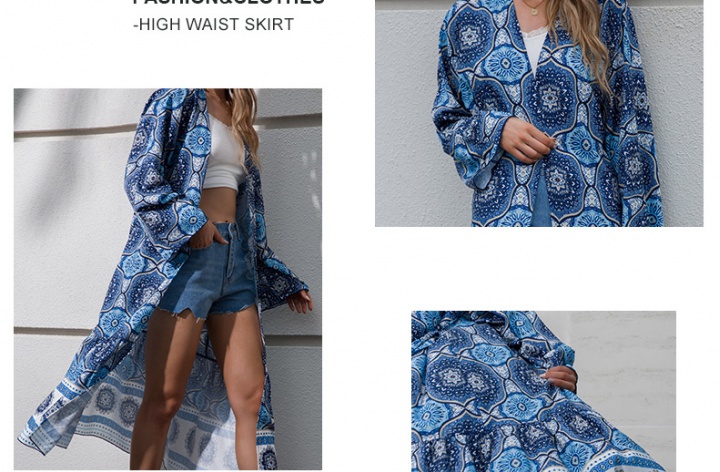 Printing thin coat summer cardigan for women