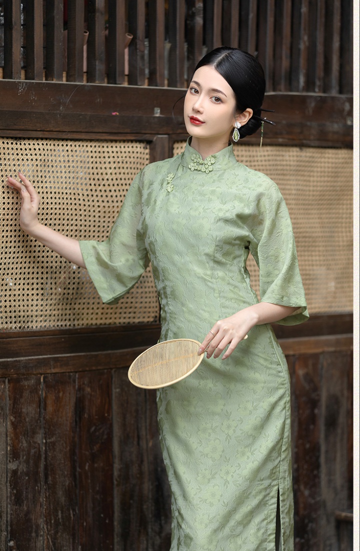 Retro dress green cheongsam