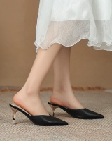 Sheepskin pointed low shoes fashion temperament stilettos