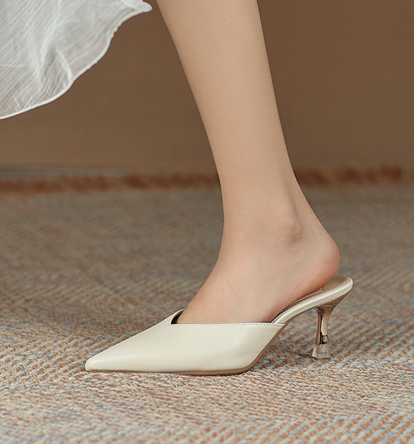 Sheepskin pointed low shoes fashion temperament stilettos