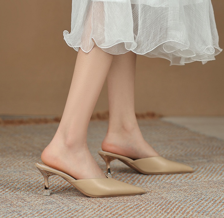 Sheepskin pointed low shoes fashion temperament stilettos