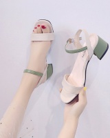 Summer thick skirt middle-heel shoes for women