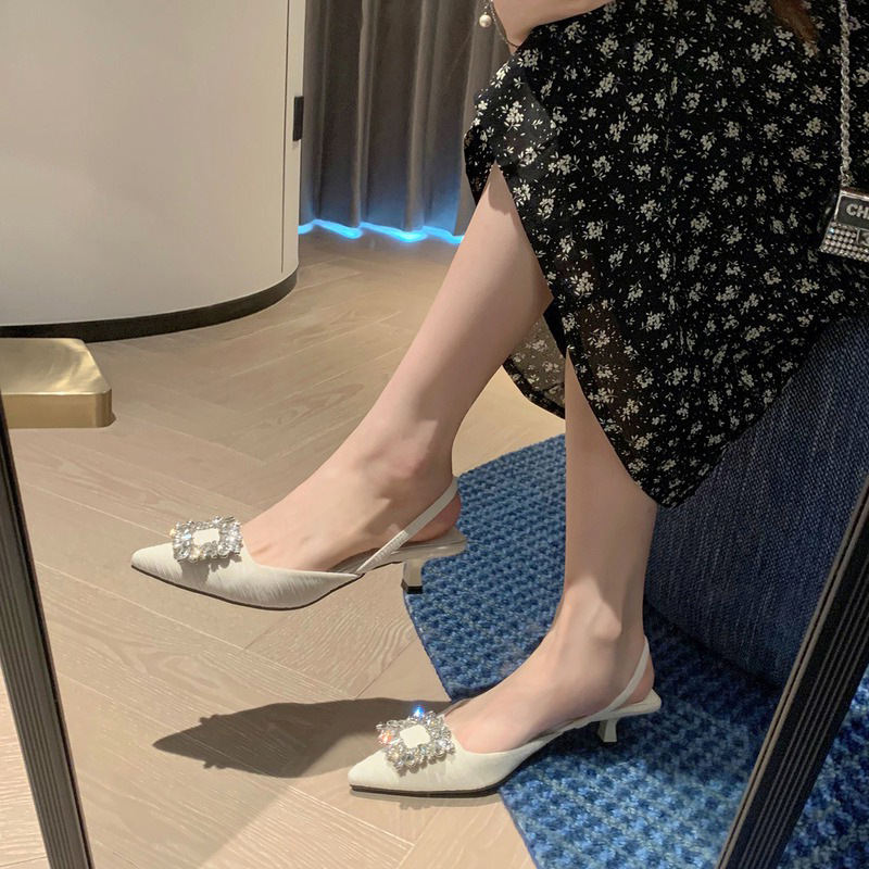 Rhinestone stilettos pointed sandals for women