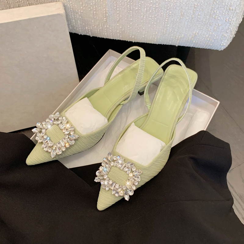 Rhinestone stilettos pointed sandals for women