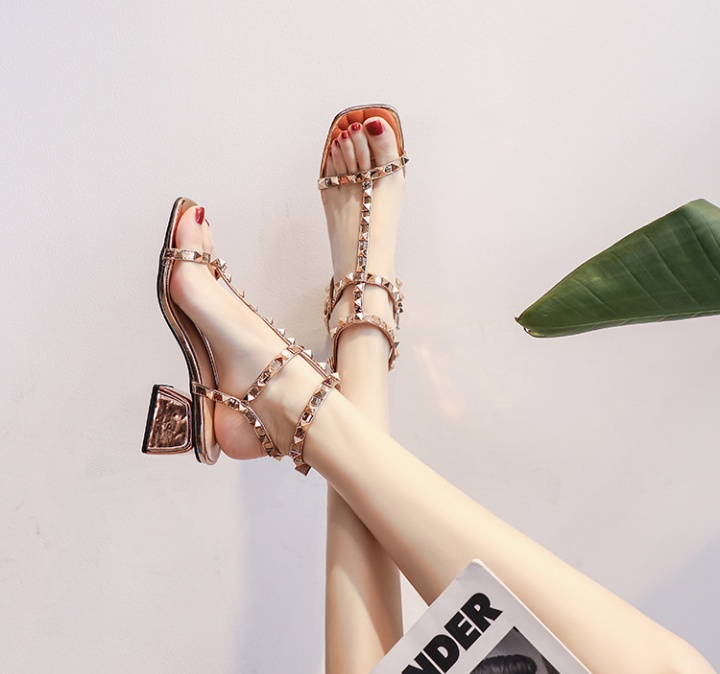 Thick sandals Rome style high-heeled shoes for women