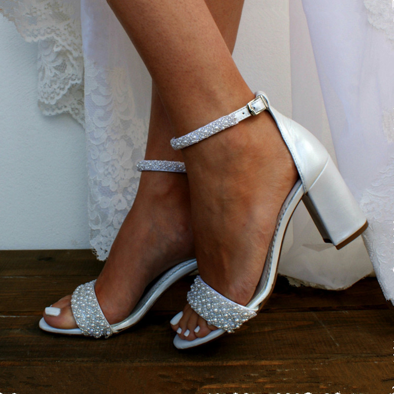 Summer thick wedding shoes high-heeled shoes for women