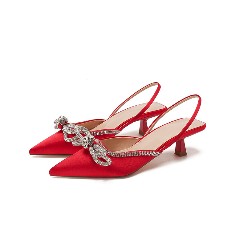 Summer pointed sandals high-heeled rhinestone slippers