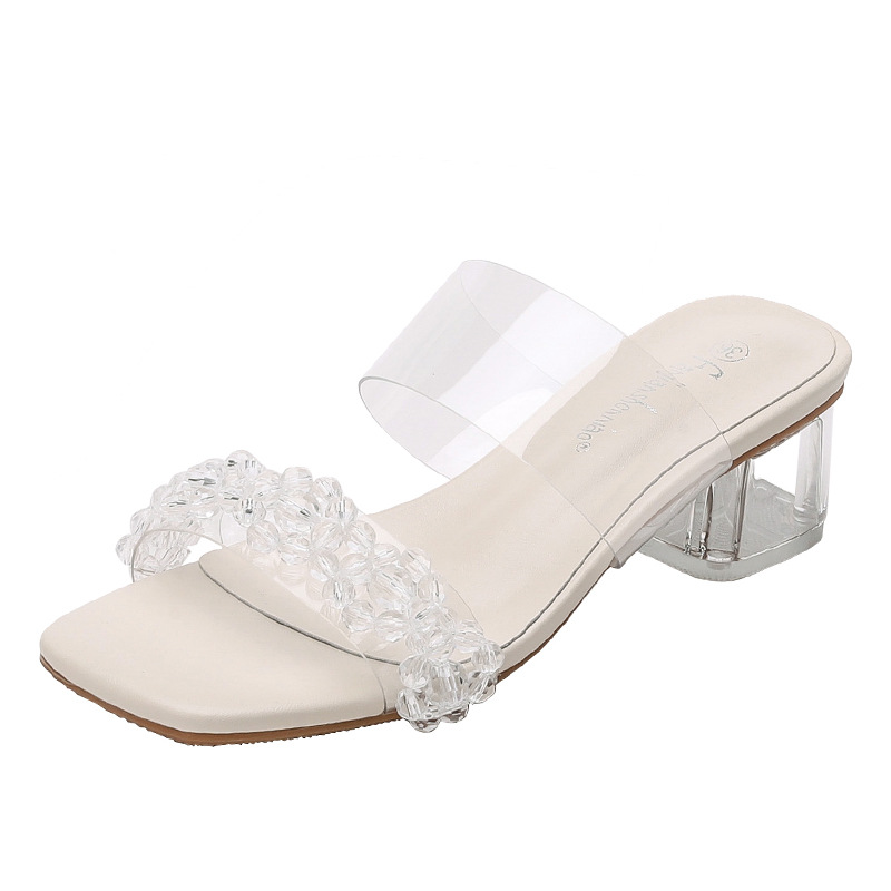 Middle-heel summer sandals thick slippers