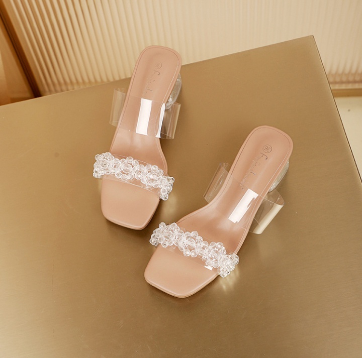 Middle-heel summer sandals thick slippers