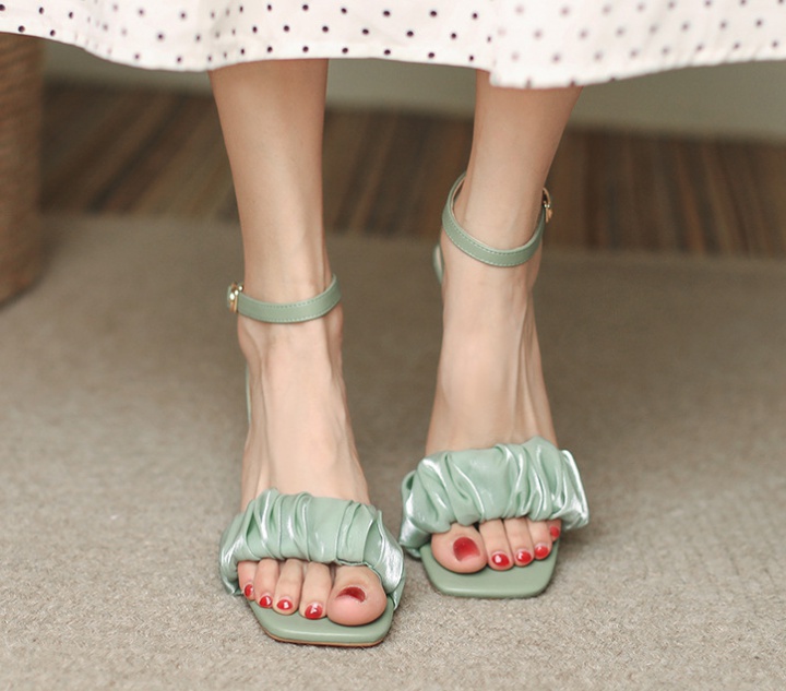 Summer cingulate skirt thick high-heeled shoes for women