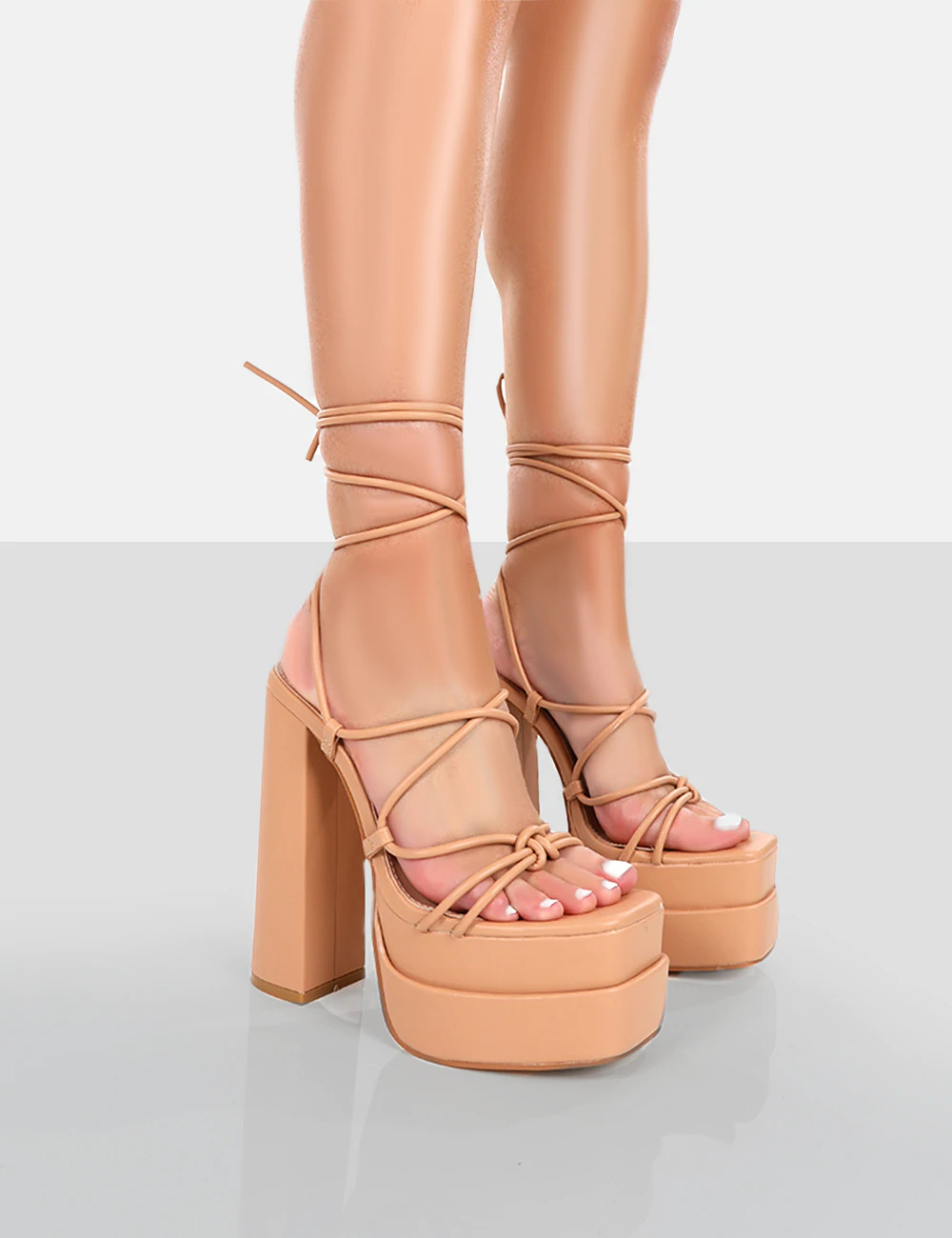 High-heeled bandage spring catwalk sandals for women