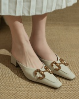 Fashion metal buckles sandals high-heeled slippers