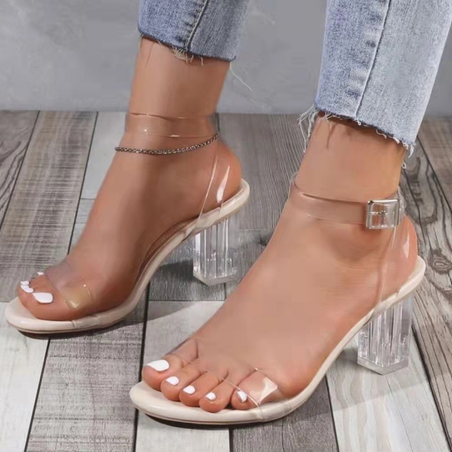 Large yard thick high-heeled European style summer sandals
