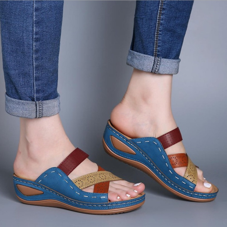 Mixed colors slippers large yard sandals for women