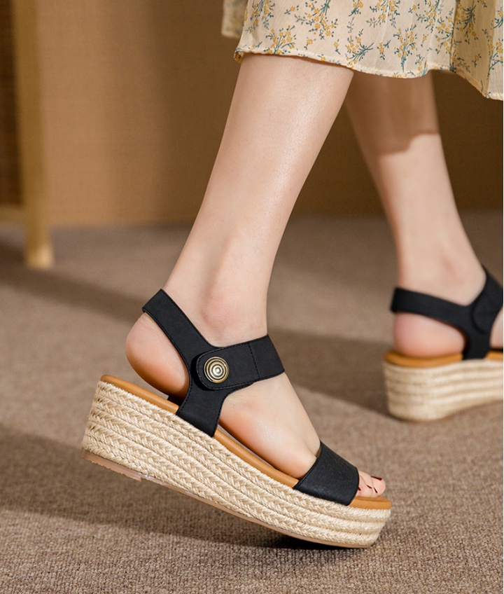 Platform soles summer buckle weaving sandals for women
