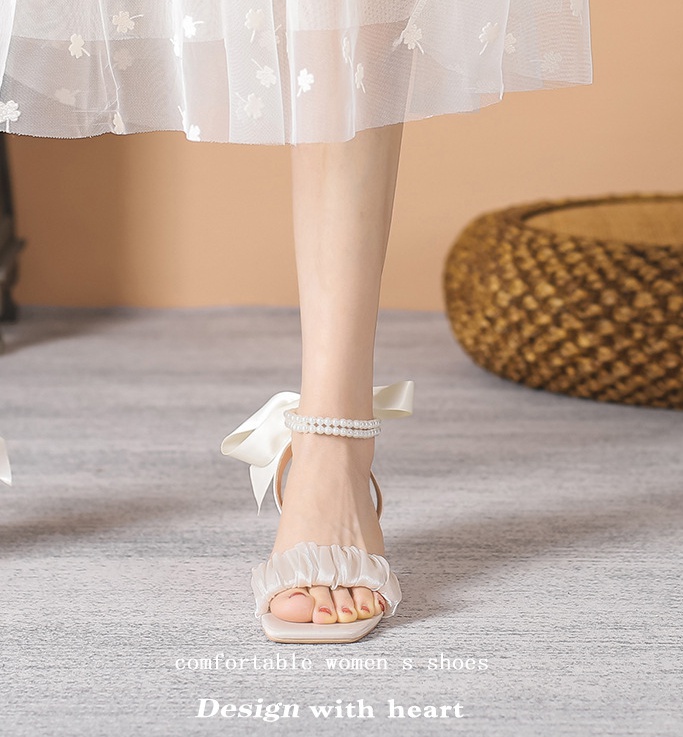 Transparent middle-heel high-heeled shoes summer sandals