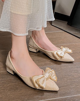 Bow shoes spring high-heeled shoes for women