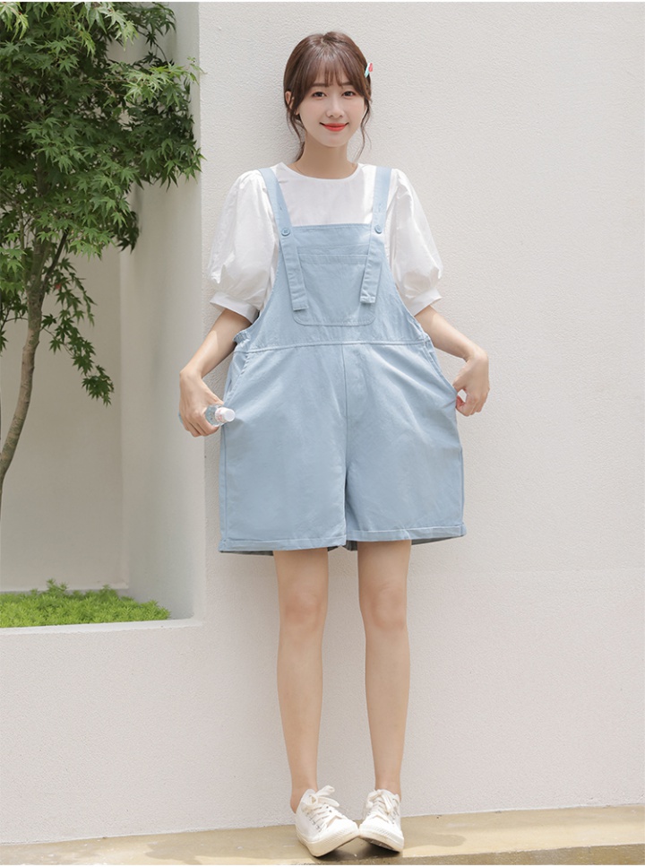 Student slim colors shorts lovely summer loose shirt a set