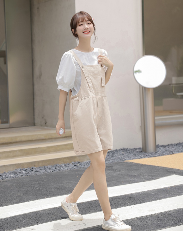 Student slim colors shorts lovely summer loose shirt a set